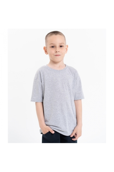 Футболка  для хлопчика оверсайз однотонна сірий кулір