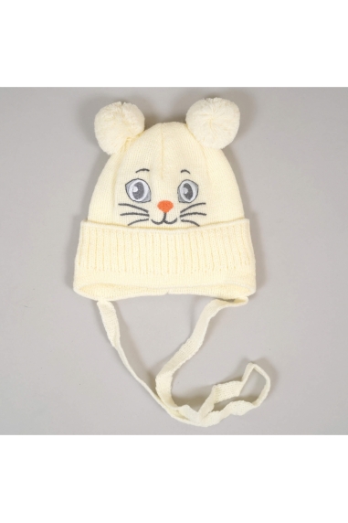 Шапочка для новонароджених молочний в'язка