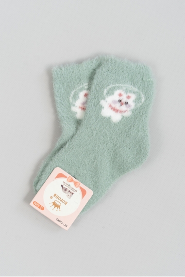 Шкарпетки пухнасті для малят ментоловий ангора