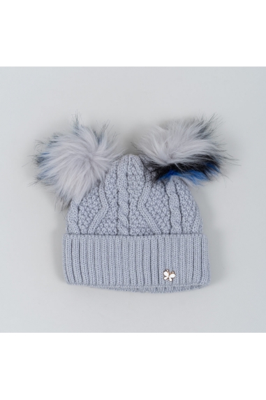 Шапка для дівчинки сірий в'язка