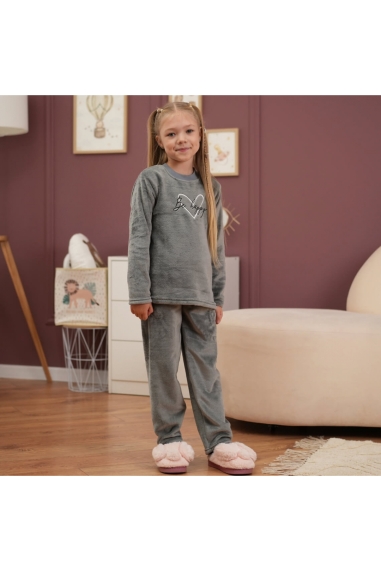 Піжама для дівчинки графіт вельсофт