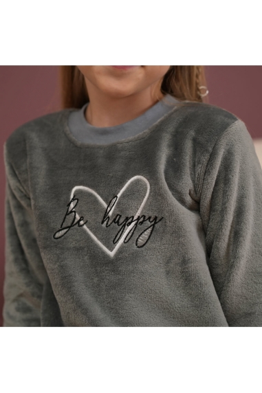 Піжама для дівчинки графіт вельсофт - 3