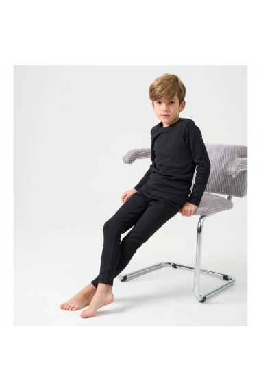 Термобілизна для хлопчика чорний стретч начісний