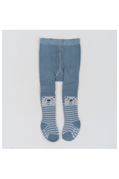 Колготки під памперс для малюків сіро блакитний махра