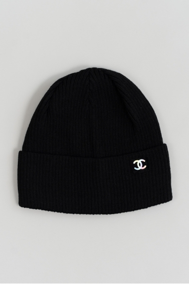 Шапка для дівчинки чорний в'язка