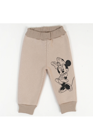 Штанці теплі для дівчинки бежевий тринитка на флісі