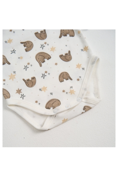 Сліп для новонароджених молочний Слони інтерлок - 2