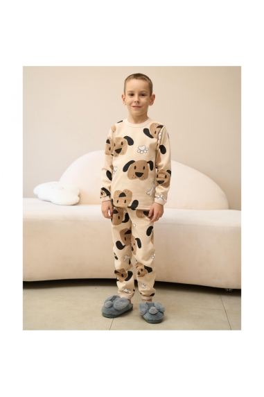 Піжама для хлопчика  Собаки бежевий начіс (футер)
