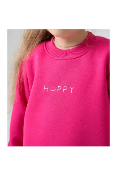 Світшот для дівчинки фуксія тринитка на флісі - 1