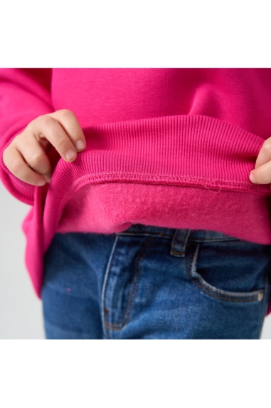 Світшот для дівчинки фуксія тринитка на флісі - 2