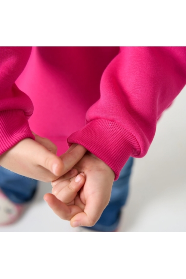 Світшот для дівчинки фуксія тринитка на флісі - 4