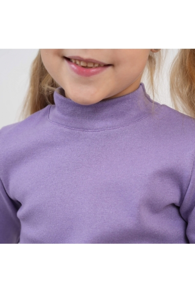 Гольф щільний для дівчинки з начісом бузковий стрейч з начісом - 1