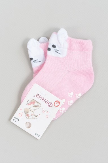 Шкарпетки з антіковзанням для малят рожевий бавовна