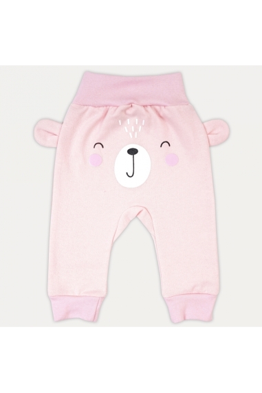 Штанці  ясельні з мордочкою та вушками рожевий начіс (футер)