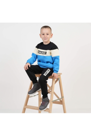 Костюм теплий для хлопчика блакитний тринитка на флісі