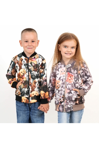 Бомбер для дівчинки Киці моко тринитка на флісі