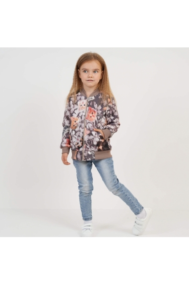 Бомбер для дівчинки Киці моко тринитка на флісі - 1