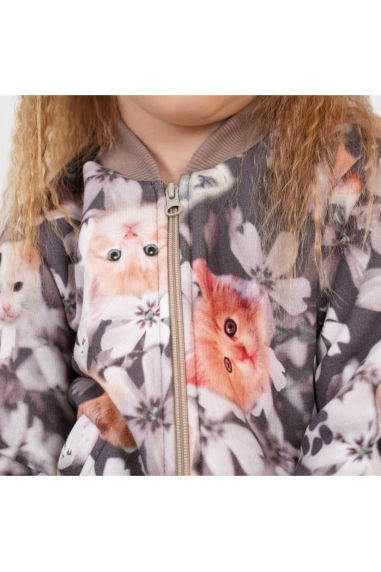 Бомбер для дівчинки Киці моко тринитка на флісі - 2