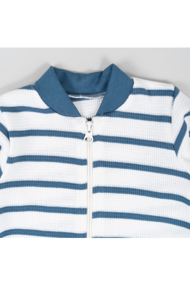Комбінезон для малят в смужку індиго вафельна структура - 1