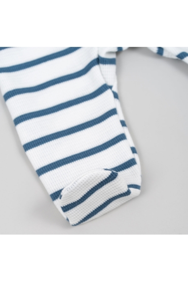 Комбінезон для малят в смужку індиго вафельна структура - 3