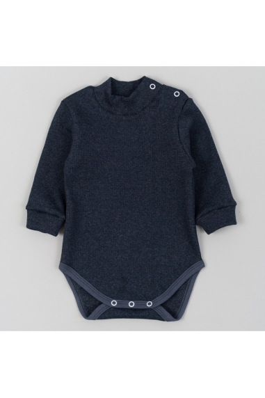 Боді для малюків темно-синій рубчик з начісом
