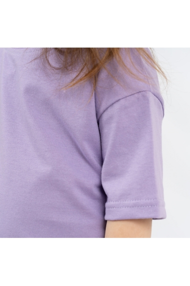 Футболка оверсайз для дівчинки бузковий кулір - 1