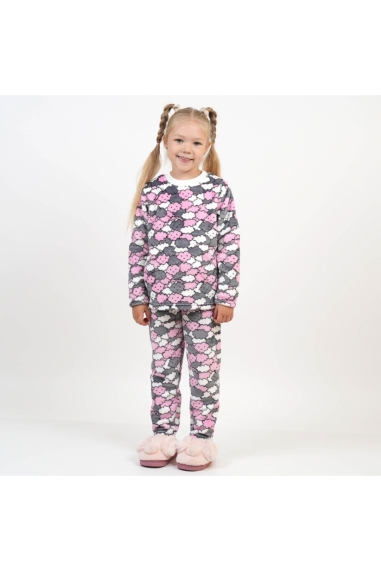 Піжама для дівчинки Хмаринки рожевий велсофт