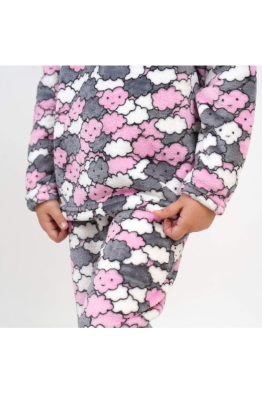 Піжама для дівчинки Хмаринки рожевий велсофт - 2