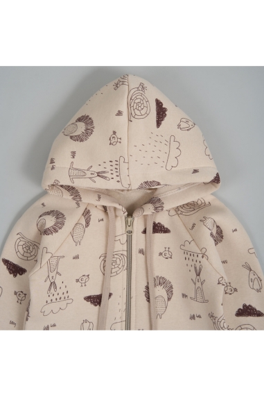 Комбінезони для новонародженних Лісові звірята молочний тринитка на флісі - 3