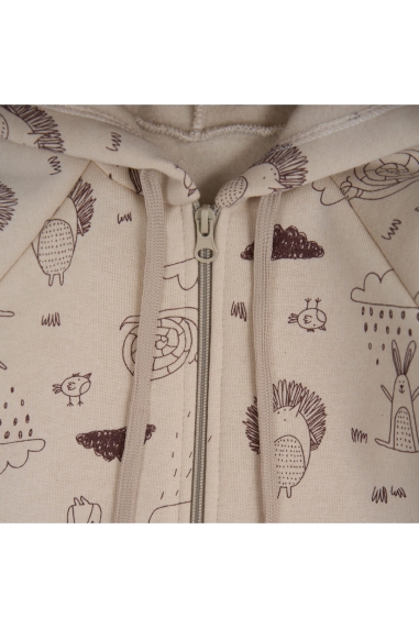 Комбінезони для новонародженних Лісові звірята молочний тринитка на флісі - 4