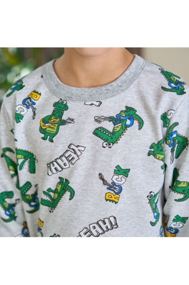 Піжама для хлопчика Крокодил начіс (футер) - 1