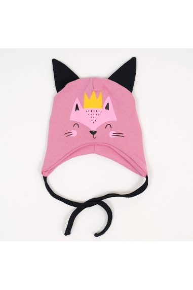 Шапочка Лисеня для дівчаток запорошена  троянда стрейч