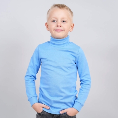 Гольф для хлопчика блакитний стретч начісний
