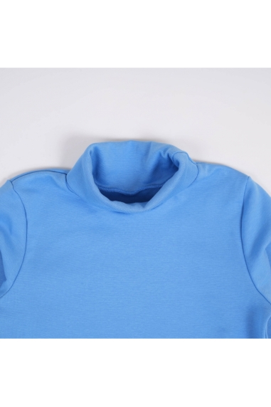 Гольф для хлопчика блакитний стретч начісний - 2