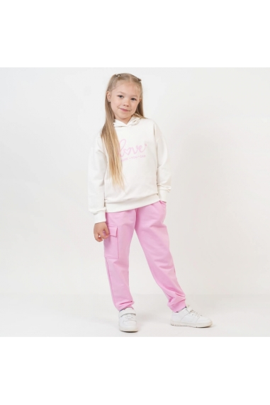 Костюм  для дівчинки рожевий двонитка - 4