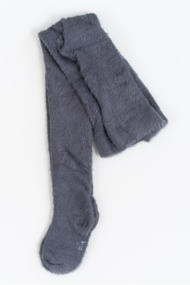 Колготки для дівчинки пухнасті графіт в'язка