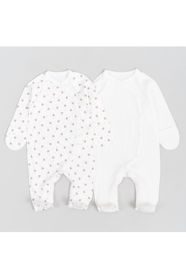 Пара сліпів для новонароджених молочний інтерлок