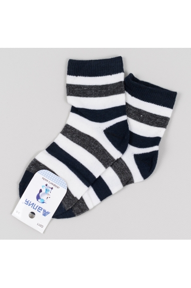 Шкарпетки для хлопчика сірий-синій бавовна