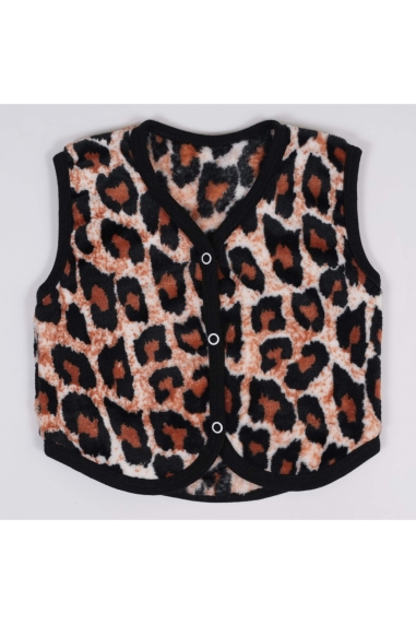 Пухнастий жилет для малят Лєо бежевий велсофт