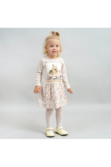 Сукня з зайчиком для дівчинки бежевий фулікра