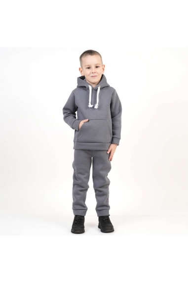 Костюм дитячий теплий графіт тринитка на флісі