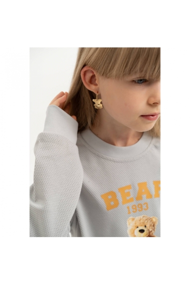 Джемпер для дівчинки сірий двонитка - 3