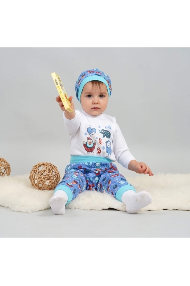 Комплект ясельний без шапочки блакитний начіс (футер)