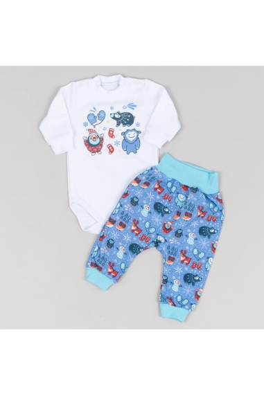 Комплект ясельний без шапочки блакитний начіс (футер) - 1