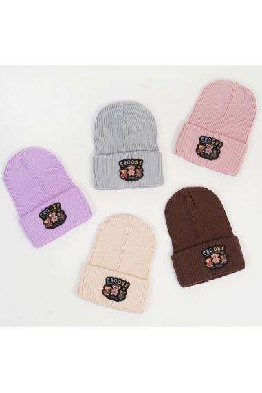 Шапка для дівчинки світло-сірий в'язка - 1