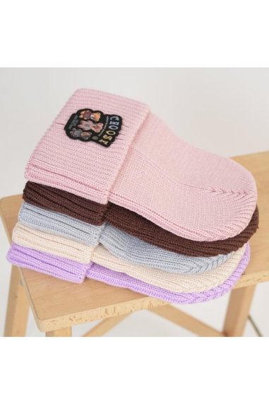 Шапка для дівчинки світло-сірий в'язка - 2