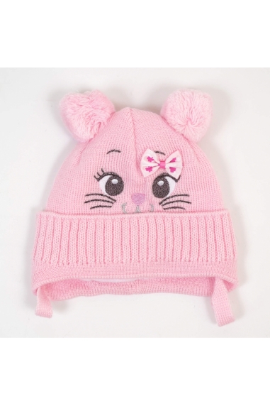 Шапочка для новонароджених рожевий в'язка