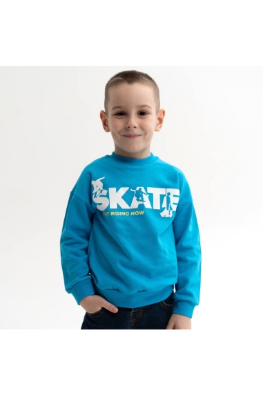 Світшот для хлопчика блакитний начіс (футер)