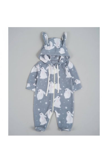 Комбінезони флісовий для малят сірий Зайчата мікрофліс