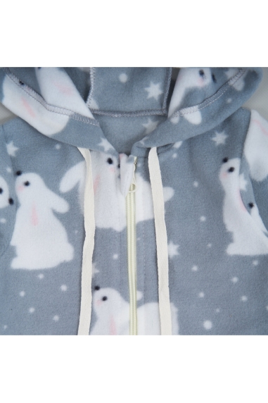 Комбінезони флісовий для малят сірий Зайчата мікрофліс - 1